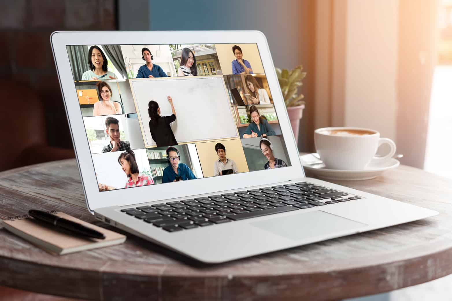 Students participating in digital classroom